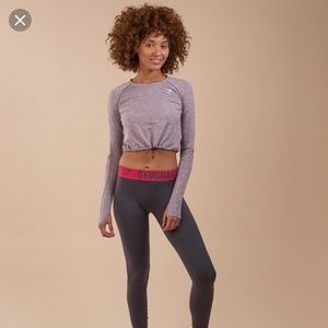 Gymshark longsleeve drawcord top- L purple wash
